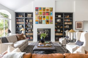 built-in bookshelves