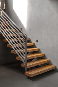 floating custom wooden staircase