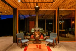 contemporary cabin fireplace