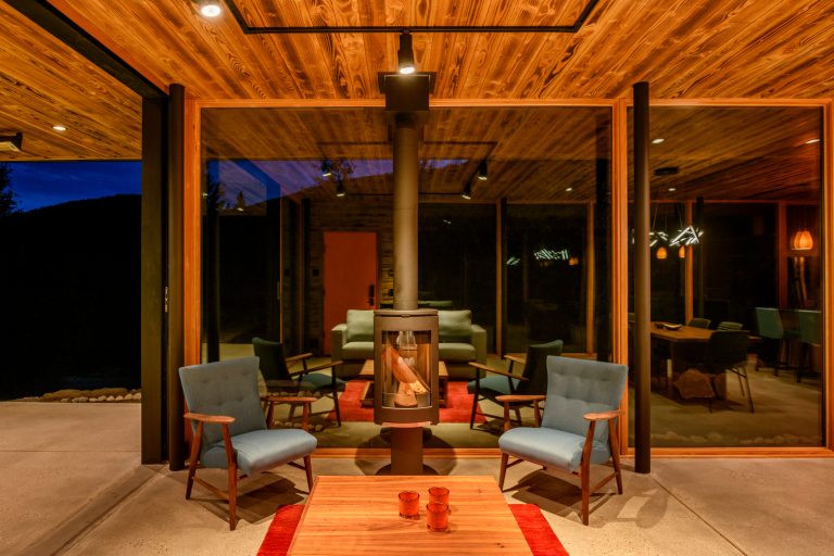 contemporary cabin fireplace