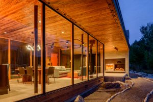 contemporary cabin fireplace