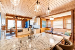 Modern wood and marble kitchen